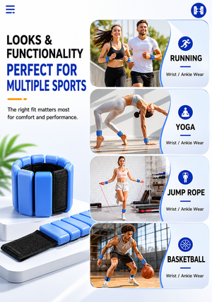 Silicone Weighted Bands - Adjustable Ankle and Wrist Weights
